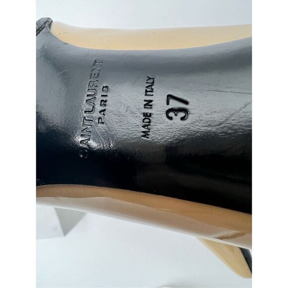 Yves Saint Laurent Paris Patent Leather Tan Pumps Stiletto High Heels 37 / 7 YSL - Picture 7 of 14